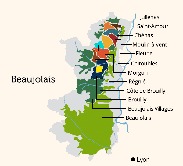 mapa beaujolais
